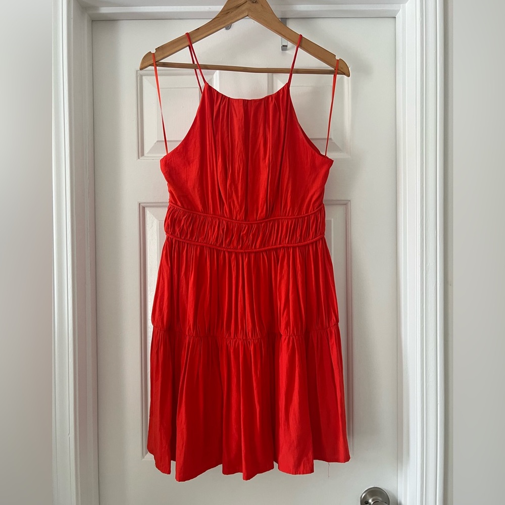 Orange Ruffled tier summer dress